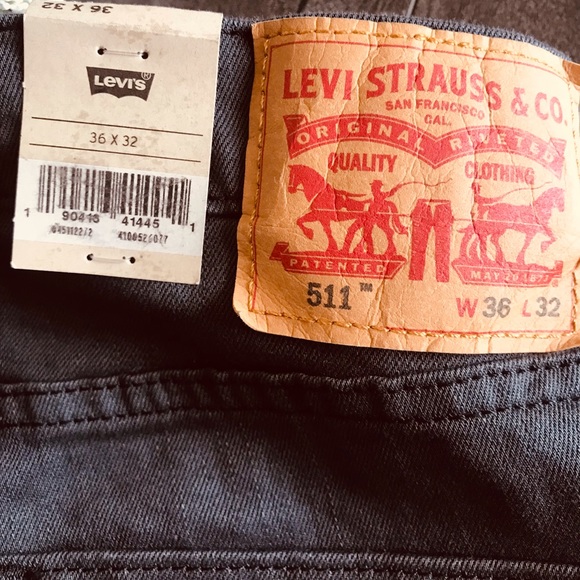 NWT Mens Gray Levi’s 511 Slim Stretch Jeans W36 L32 - Picture 5 of 8